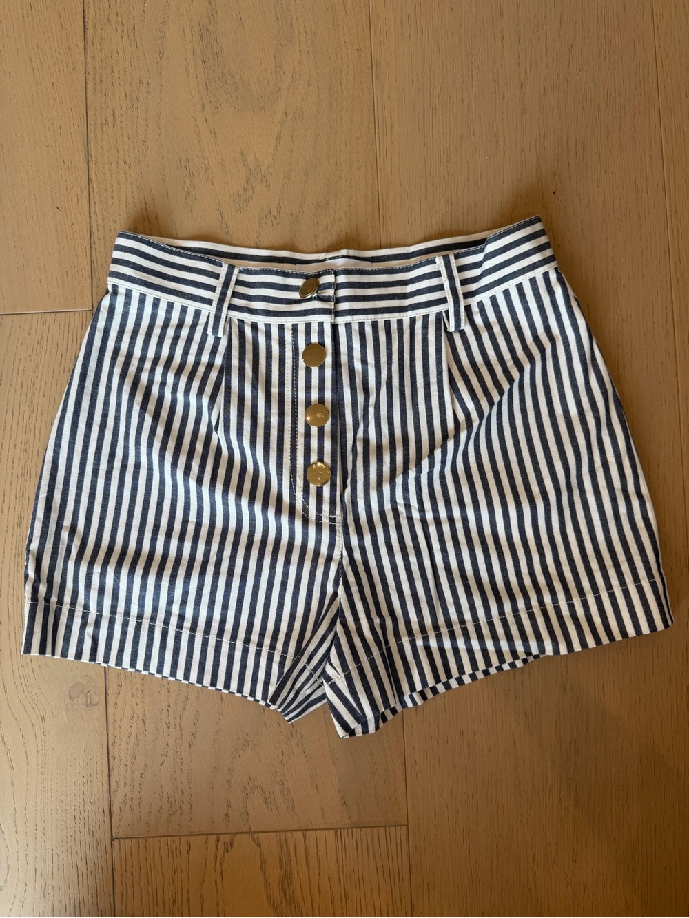 Derek Lam 10 Crosby Striped Nautical Pleated Front Shorts Size 2